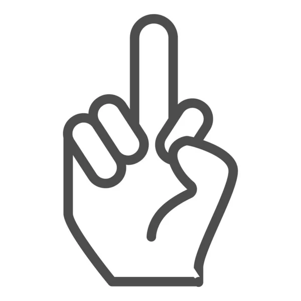 Middle finger sign line icon. Hand gesture vector illustration isolated on white. Fuck you symbol outline style design, designed for web and app. Eps 10. — Stock Vector