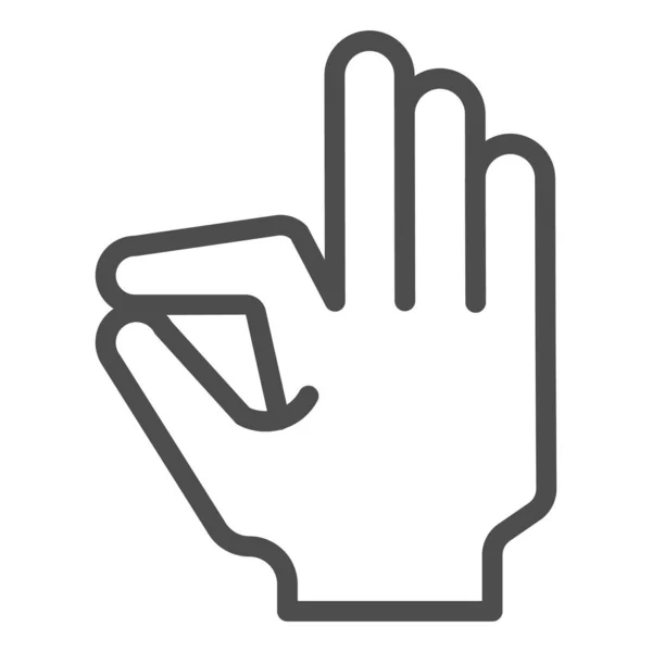 Ok gesture line icon. Goog hand gesture vector illustration isolated on white. Yes symbol outline style design, designed for web and app. Eps 10. — Stock Vector