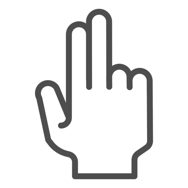 Three fingers line icon. Arm gesture vector illustration isolated on white. Hand gesture outline style design, designed for web and app. Eps 10. — Stock Vector