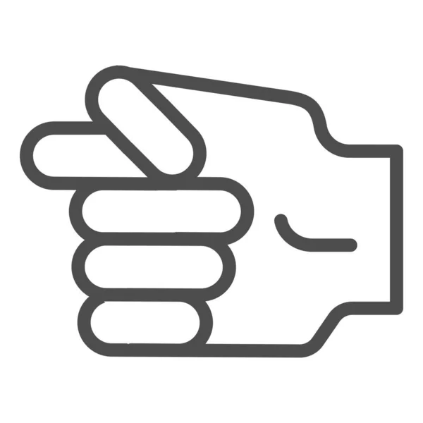 Icône de ligne de signe de figue main. Illustration vectorielle geste main isolée sur blanc. Symbole de protestation dessin de style, conçu pour le web et l'application. Eps 10 . — Image vectorielle
