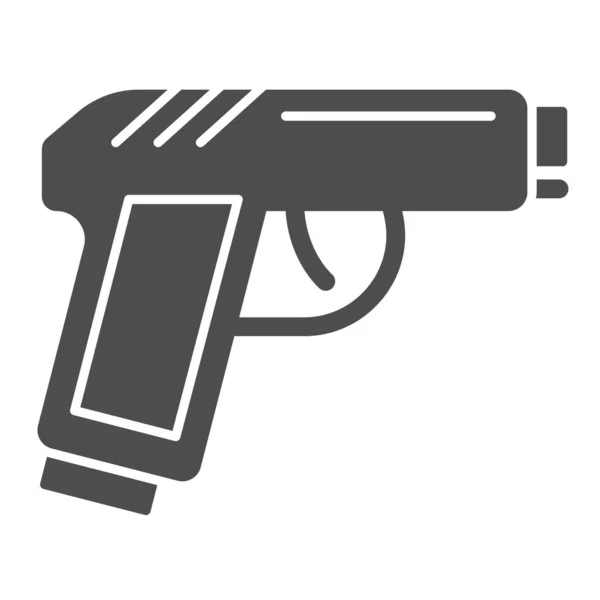 Pistolet icône solide. Illustration vectorielle de canon isolée sur blanc. Design de style glyphe d'arme, conçu pour le web et l'application. Eps 10 . — Image vectorielle