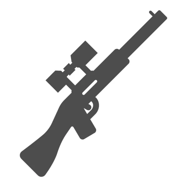 Sniper rifle solid icon. Gun vector illustration isolated on white. Weapon glyph style design, designed for web and app. Eps 10. — Stock Vector