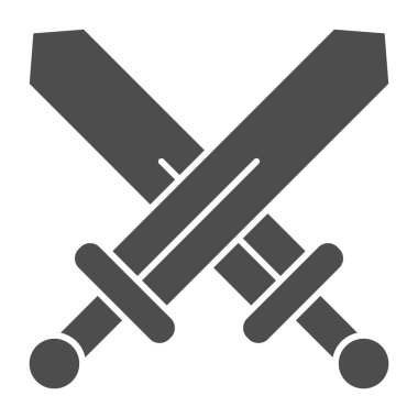 Kılıçlar katı bir ikon. Bıçaklar vektör illüstrasyonunu beyaza izole etti. Silah kabartma tasarımı, ağ ve uygulama için tasarlanmış. Eps 10.