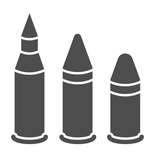 Plná ikona kulek. Kalibrační vektorová ilustrace izolovaná na bílém. Design ve stylu muničního glyfu, určený pro web a aplikaci. Eps 10. — Stockový vektor
