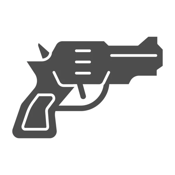 Icône solide Revolver. Illustration vectorielle d'armes isolée sur blanc. Design de style glyphe pistolet, conçu pour le web et l'application. Eps 10 . — Image vectorielle