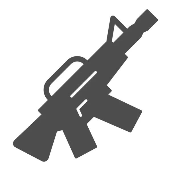 M16 mitrailleuse icône solide. Illustration vectorielle automatique isolée sur blanc. Design de style glyphe d'arme, conçu pour le web et l'application. Eps 10 . — Image vectorielle