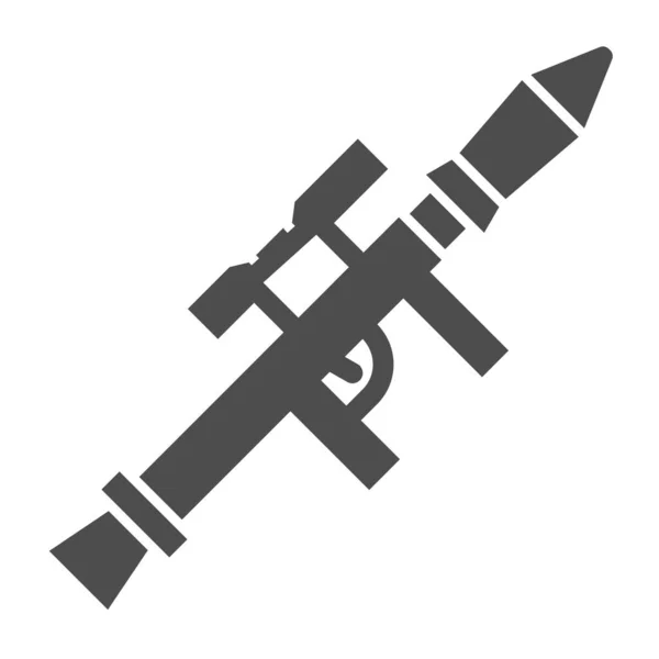 Rocket launcher solid icon. Bazooka vector illustration isolated on white. Weapon glyph style design, designed for web and app. Eps 10. — Stock Vector