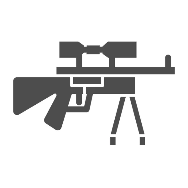 Scharfschützengewehr solide Symbol. Feuerwaffen-Vektor-Illustration isoliert auf weiß. Shotgun Glyph Design, entworfen für Web und App. Eps 10. — Stockvektor