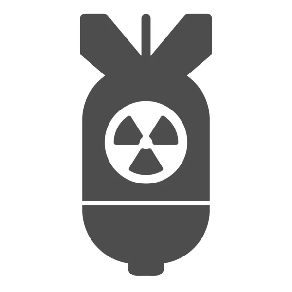 Atomic bombă icon solid. Ilustrație vector bombă aer izolat pe alb. Proiectare stil glif rachete, concepute pentru web și aplicație. Eps 10 . — Vector de stoc