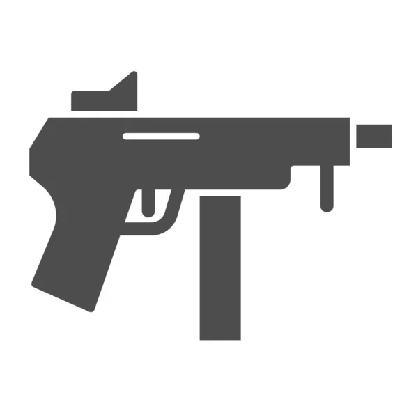 Machine gun solid icon. Automatic bomb vector illustration isolated on white. Firearm glyph style design, designed for web and app. Eps 10. — Stock Vector