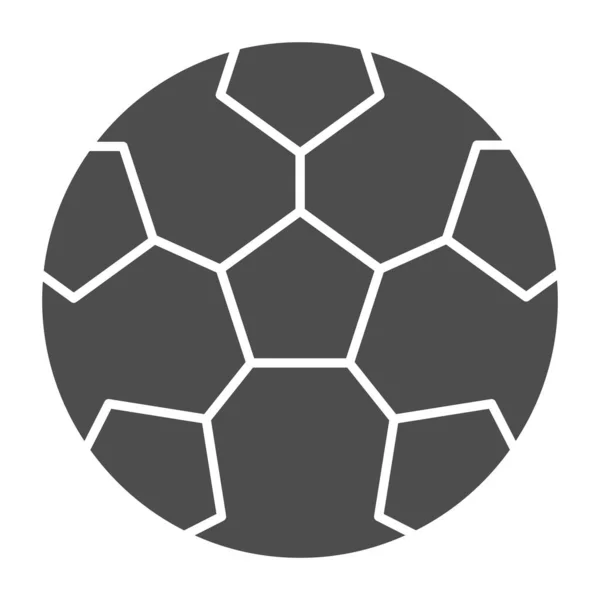Футбольний м'яч тверда піктограма. Спортивне обладнання Векторні ілюстрації ізольовані на білому. Дизайн ігрового стилю, розроблений для веб та додатків. Епс 10 . — стоковий вектор