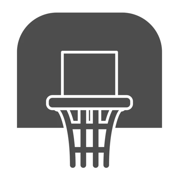 Баскетбольное кольцо твердая икона. Баскетбольная векторная иллюстрация изолирована на белом. Дизайн в стиле Glyph, предназначенный для веб и приложений. Eps 10 . — стоковый вектор