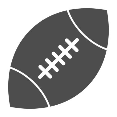 Rugby topu simgesi. Amerikan futbol topu vektör çizimi beyaza izole edildi. Spor ekipmanları kabartma tasarımı, web ve uygulama için tasarlanmış. Eps 10.