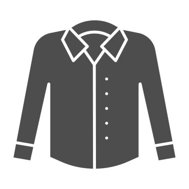 Uzun kollu, sert bir simge. Resmi kıyafet vektör çizimi beyaza izole edildi. Erkekler kabartma tasarımı, web ve uygulama için tasarlandı. Eps 10.