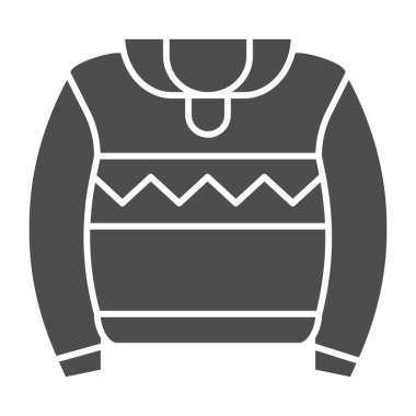 Süveter katıksız simge. Jumper vektör çizimi beyaza izole edildi. Sıcak giysi kabartma tasarımı, web ve uygulama için tasarlanmış. Eps 10.