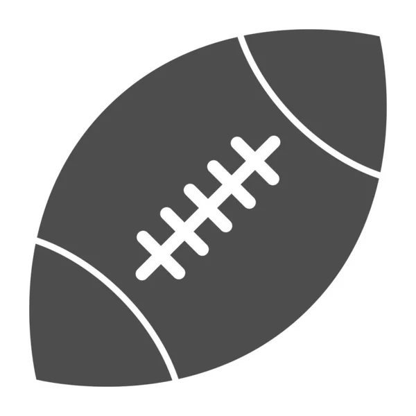 Rugby Ball solide Ikone. American Football Ball Vektor Illustration isoliert auf weiß. Design der Sportgeräte im Glyphen-Stil, entworfen für Web und App. Eps 10. — Stockvektor