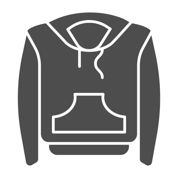 Icono sólido con capucha. Ilustración vectorial con capucha aislada en blanco. Diseño de estilo glifo de ropa deportiva, diseñado para web y aplicación. Eps 10 . — Vector de stock