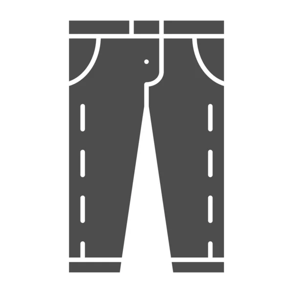 Solidna ikona dżinsów. Ilustracja wektora spodni odizolowana na białym. Spodnie glif styl projektowania, przeznaczony do sieci web i aplikacji. Eps 10. — Wektor stockowy