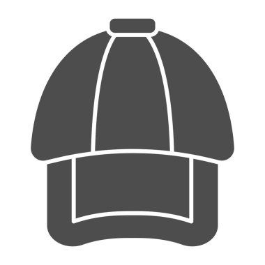 Kapak katı ikonu. Şapka vektör çizimi beyaza izole edildi. Başlık tasarımı, web ve uygulama için tasarlanmış. Eps 10.