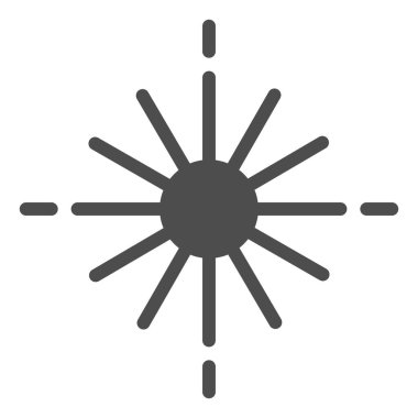 Yıldız katı ikonu. Parlayan yıldız vektör çizimi beyaza izole edildi. Işık kabartma tasarımı, web ve uygulama için tasarlandı. Eps 10.