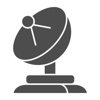 Uydu çanağı simgesi. Beyaz üzerine izole edilmiş anten vektör çizimi. Televizyon kabartma tasarımı, web ve uygulama için tasarlanmış. Eps 10.