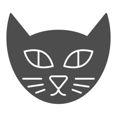 Kedi suratlı simge. Beyaz üzerinde izole edilmiş hayvan vektör illüstrasyonu. Hayvan kabartma tasarımı, web ve uygulama için tasarlanmış. Eps 10.