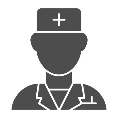 Doktor katı ikon. Veteriner vektör çizimi beyaza izole edildi. Veterinerlik tasarımı, web ve uygulama için tasarlanmış. Eps 10.