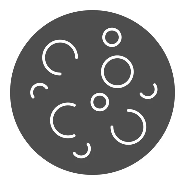 Luna con cráteres icono sólido. Ilustración vectorial de luna llena aislada en blanco. Diseño de estilo glifo espacial, diseñado para la web y la aplicación. Eps 10 . — Vector de stock