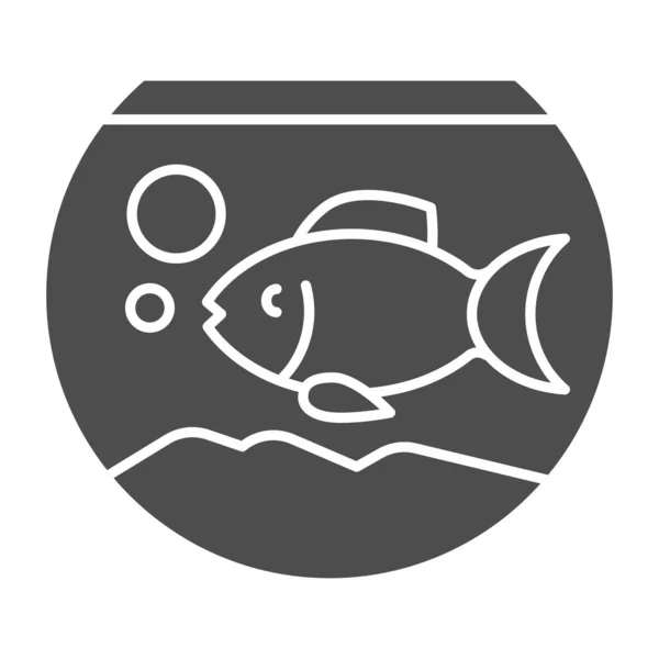 Icône solide aquarium. Poissons en aquarium illustration vectorielle isolé sur blanc. Conception de style glyphe Fishbowl, conçu pour le web et l'application. Eps 10 . — Image vectorielle