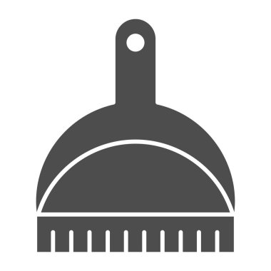 Kedi kumu katı ikonu kürekler. Kepçe vektör çizimi beyaza izole edildi. Temiz kabartma tasarımı, web ve uygulama için tasarlanmış. Eps 10.