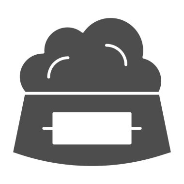 Kase katı ikonda evcil hayvan yiyeceği. Hayvan plakalı vektör çizimi beyaza izole edildi. Evcil hayvan yemeği kabartma tasarımı, ağ ve uygulama için tasarlanmış. Eps 10.