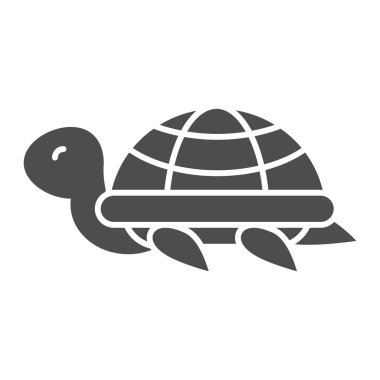 Kaplumbağa katı ikonu. Hayvan vektör illüstrasyonu beyaza izole edildi. Kaplumbağa kabartma tasarımı, ağ ve uygulama için tasarlanmış. Eps 10.