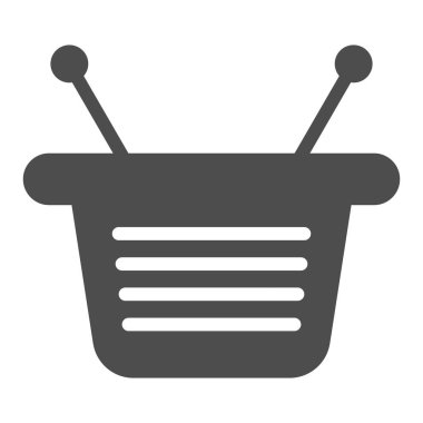 Basket katı simgesi. Pazar vektör illüstrasyonu beyaza izole edildi. Mağaza kabartma tasarımı, web ve uygulama için tasarlanmış. Eps 10.