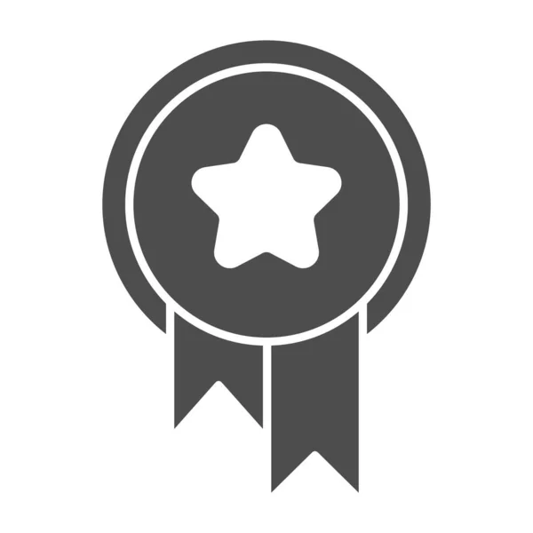 Αξιόλογη εικόνα. Μετάλλιο με κορδέλα διανυσματική απεικόνιση απομονώνονται σε λευκό. Pet βραβείο glyph στυλ σχεδιασμού, σχεδιασμένο για web και app. Eps 10. — Διανυσματικό Αρχείο