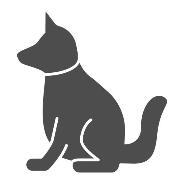 Hond stevig icoon. Dierenvector illustratie geïsoleerd op wit. Puppy glyph stijl ontwerp, ontworpen voor web en app. Eps 10. — Stockvector