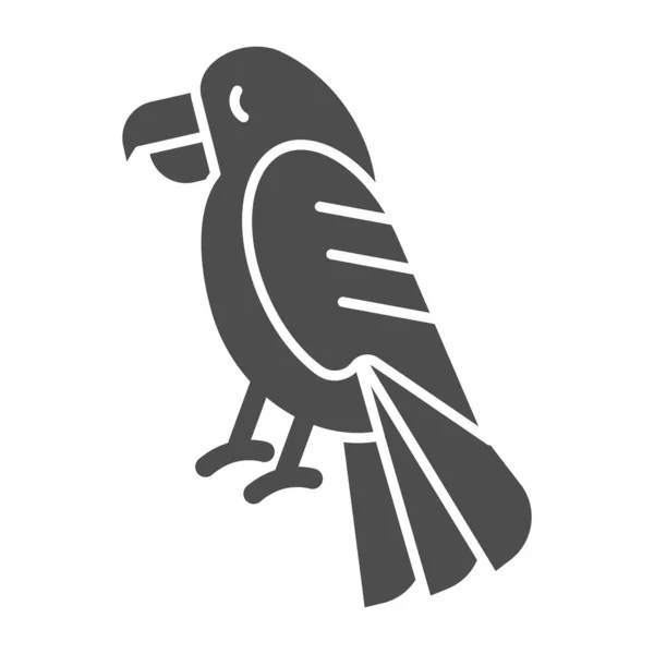 固体のアイコンをオウム。白い鳥のベクトル図。Webとアプリ用に設計された動物のグリフスタイルデザイン。Eps 10. — ストックベクタ