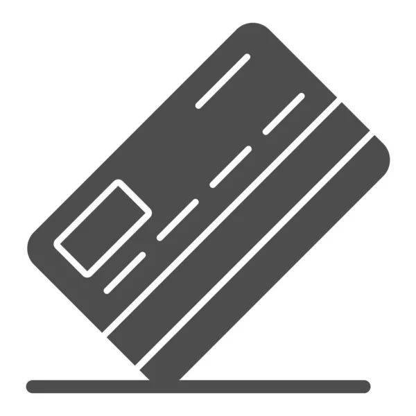 Ícone sólido do cartão de crédito. Ilustração vetorial de pagamento isolada em branco. Design de estilo de glifo de pagamento, projetado para web e aplicativo. Eps 10 . — Vetor de Stock