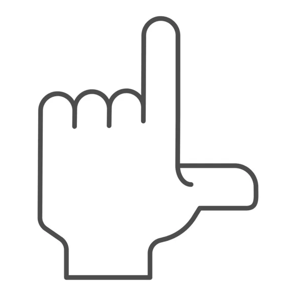 Pointing hand thin line icon. Index finger pointing up vector illustration isolated on white. Cursor outline style design, designed for web and app. Eps 10. — Stock Vector