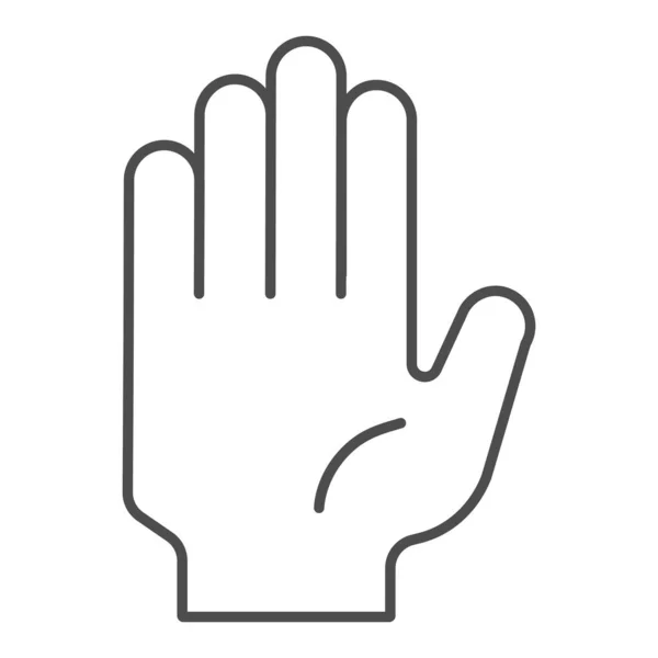 Szia, öt gesztus vékony vonal ikon. Stop kéz vektor illusztráció elszigetelt fehér. Pálmaformatervezés, web és app számára tervezve. 10. rész. — Stock Vector