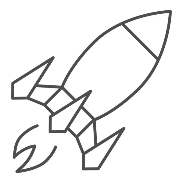 Rocket Thin Line Icon. Illustration des Raumschiffvektors isoliert auf weiß. Launch Outline Style Design, entworfen für Web und App. Eps 10. — Stockvektor