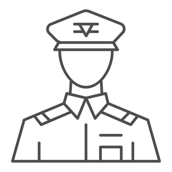 Общий значок тонкой линии. Векторная иллюстрация командира изолирована на белом. Ветеран эскизного дизайна стиля, предназначенный для веб и приложений. Eps 10 . — стоковый вектор