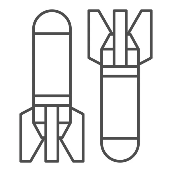 Torpidolar ince çizgi simgesi. Deniz silahı illüstrasyonu beyaza izole edildi. Füze tasarımı, ağ ve uygulama için tasarlandı. Eps 10. — Stok Vektör