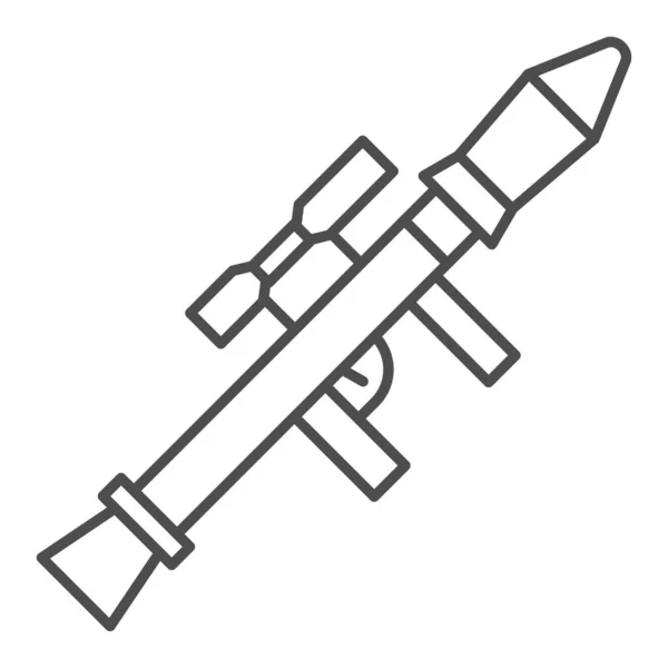 Rakétavető vékony vonal ikon. Bazooka vektor illusztráció elszigetelt fehér. Fegyver vázlat stílus design, tervezett web és app. 10. rész. — Stock Vector