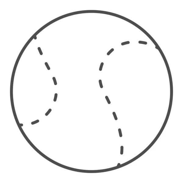 Balle de tennis fine ligne icône. Illustration vectorielle de jeu isolée sur blanc. Conception de style de contour d'équipement sportif, conçu pour le web et l'application. Eps 10 . — Image vectorielle