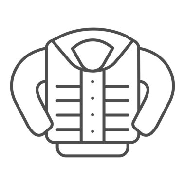 Ceket ince çizgi ikonu. Giysi vektörü çizimi beyaza izole edildi. Ağ ve uygulama için tasarlanmış outwear tasarımı. Eps 10.