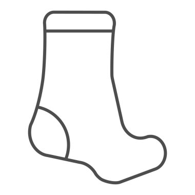 Çorap ince çizgi ikonu. Tekstil kıyafet vektör çizimi beyaza izole edildi. Çorap tasarımı, web ve uygulama için tasarlanmış. Eps 10.
