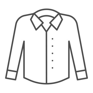 Uzun kollu, ince çizgili tişört. Resmi kıyafet vektör çizimi beyaza izole edildi. Erkekler giysi tasarımı tasarımı, web ve uygulama için tasarlandı. Eps 10.