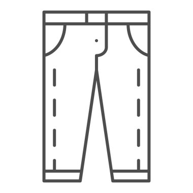 Kot pantolon ince çizgi ikonu. Pantolon vektör çizimi beyaza izole edildi. Pantolon tasarımı, web ve uygulama için tasarlanmış. Eps 10.