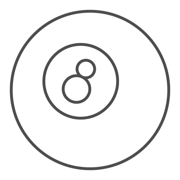 台球细线图标.池球矢量在白色上孤立.游戏大纲风格设计，为网页和应用程序设计。Eps 10. — 图库矢量图片