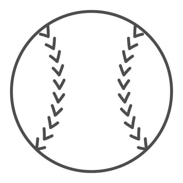Bola de beisebol ícone de linha fina. Equipamento desportivo ilustração vetorial isolado em branco. Desenho de estilo de esboço do jogo, projetado para web e aplicativo. Eps 10 . — Vetor de Stock